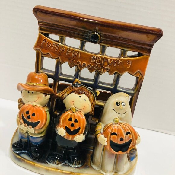 Yankee Candle HALLOWEEN Kids Votive Holder Pumpkin Contest 6x6x5 Ceramic Ghost